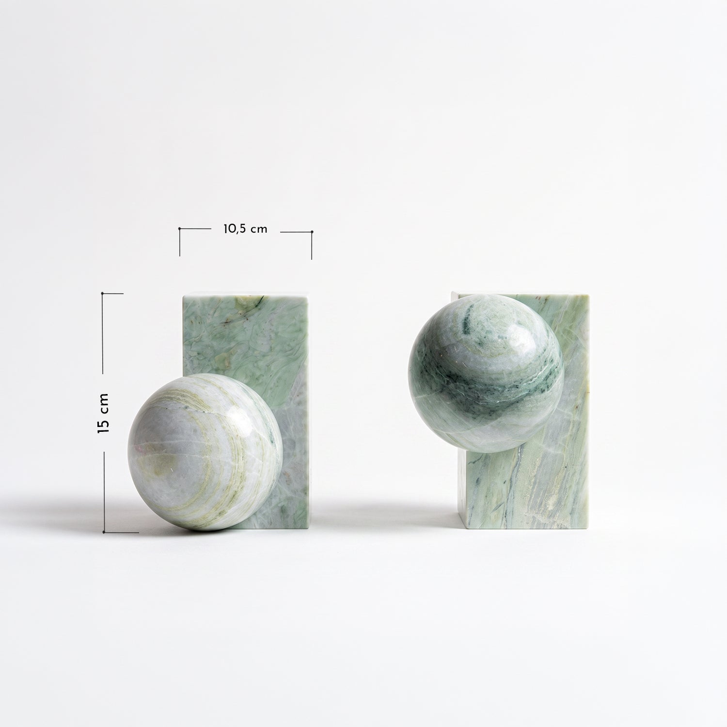 PREVENTA - Sujetalibros Geométrico de Mármol Verde Jade