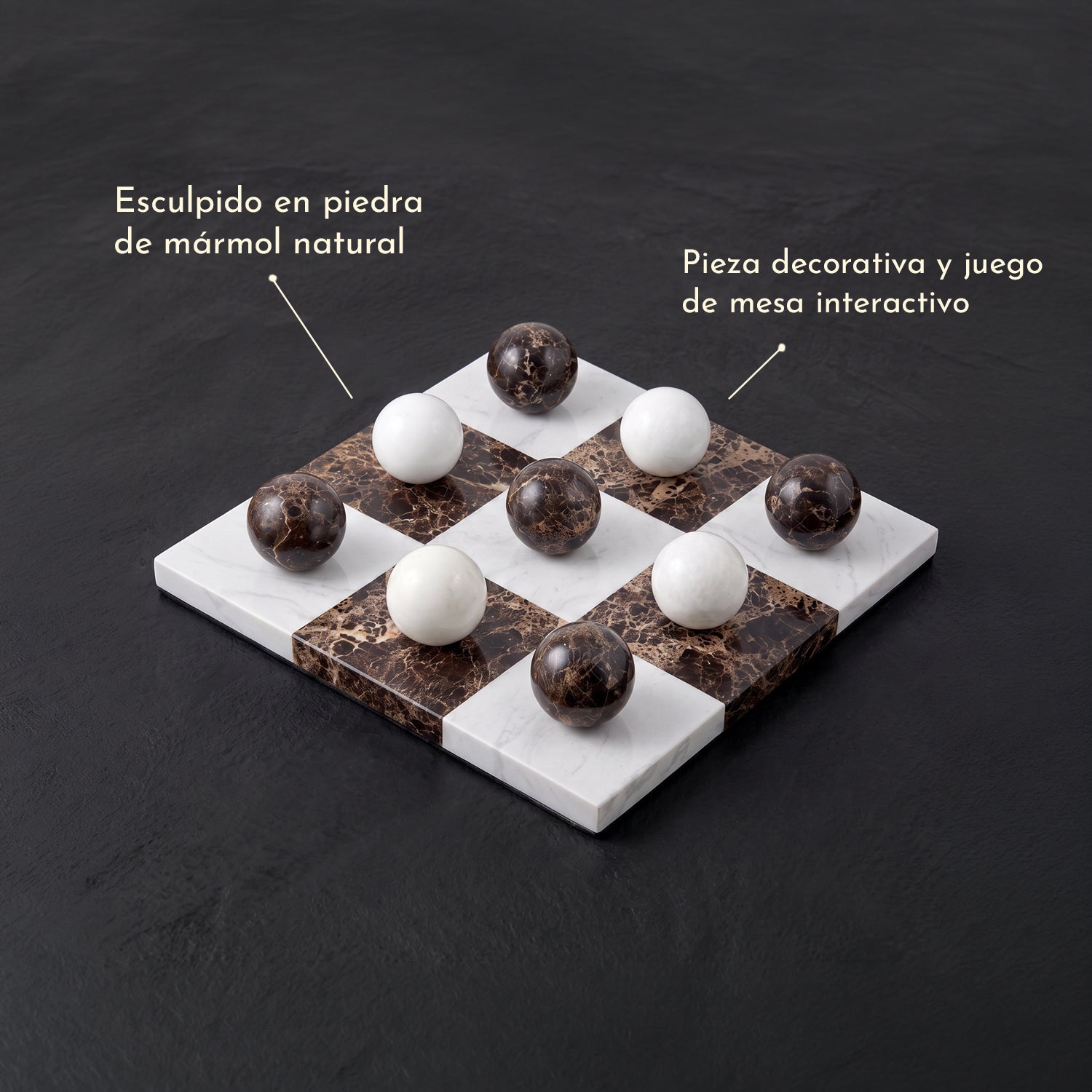 PREVENTA - Tablero de Mármol Tres en Raya 30cm