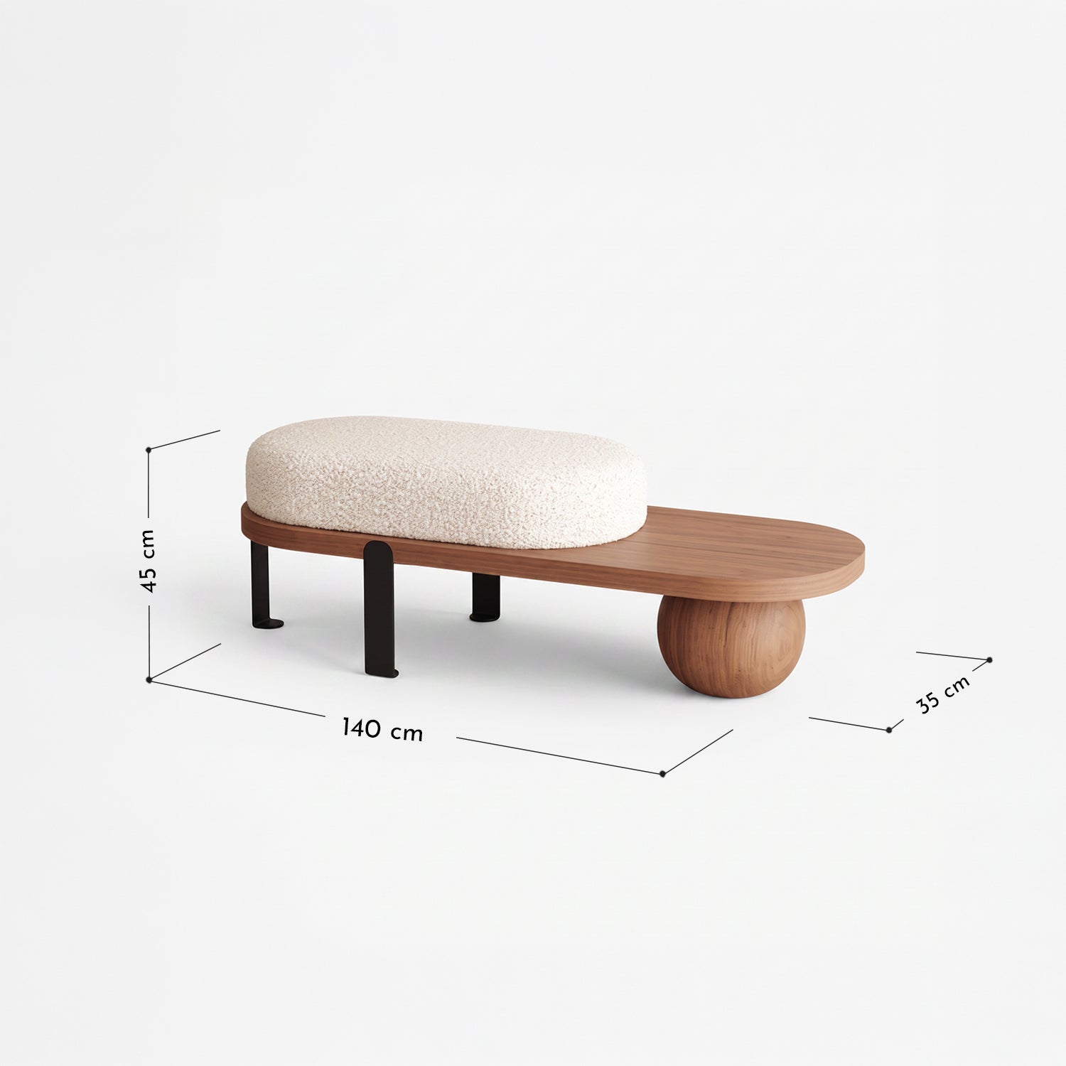 PREVENTA - Taburete Moderno Madera Maciza Ovalado
