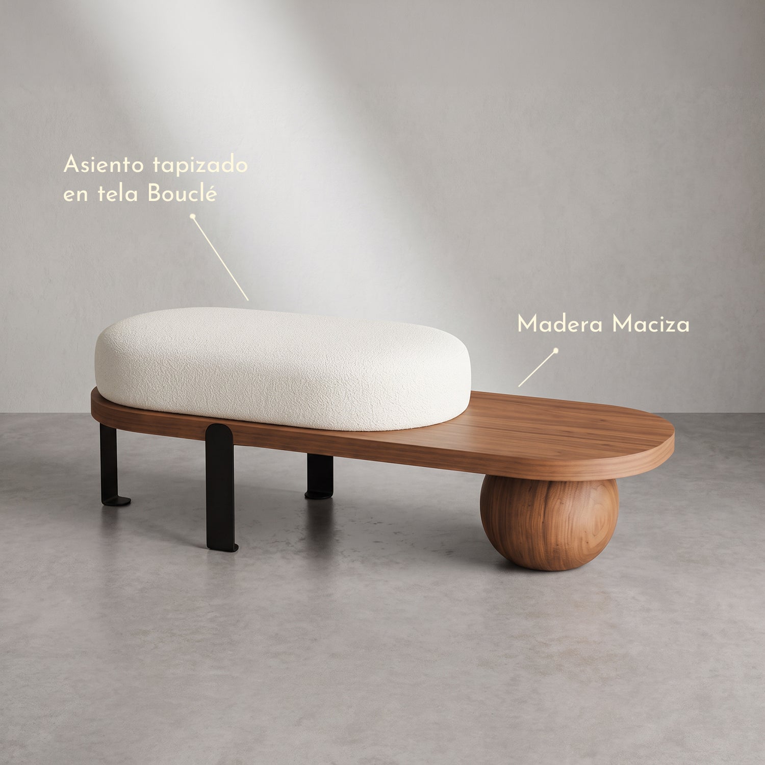 PREVENTA - Taburete Moderno Madera Maciza Ovalado