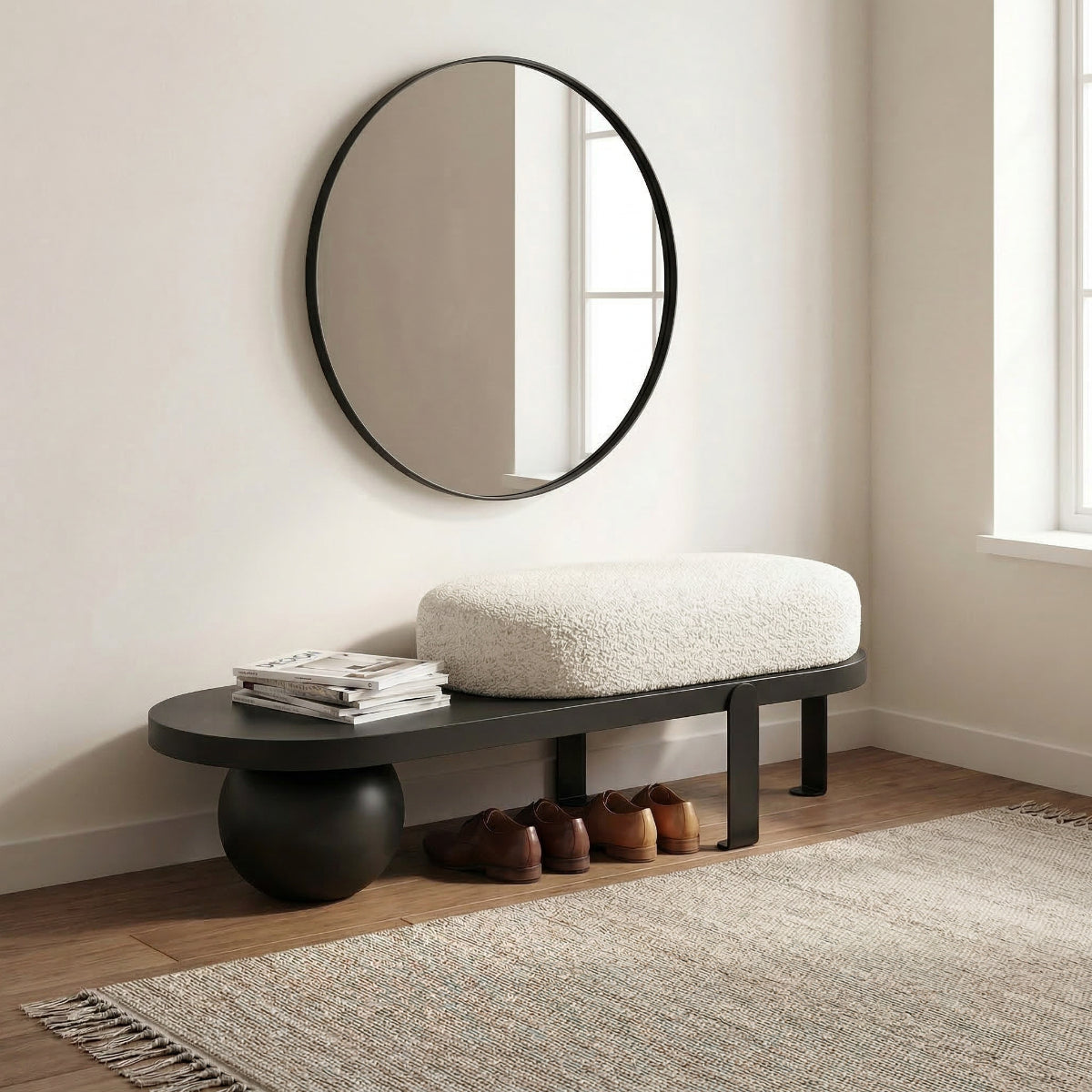 Taburete Moderno Madera Maciza Negro